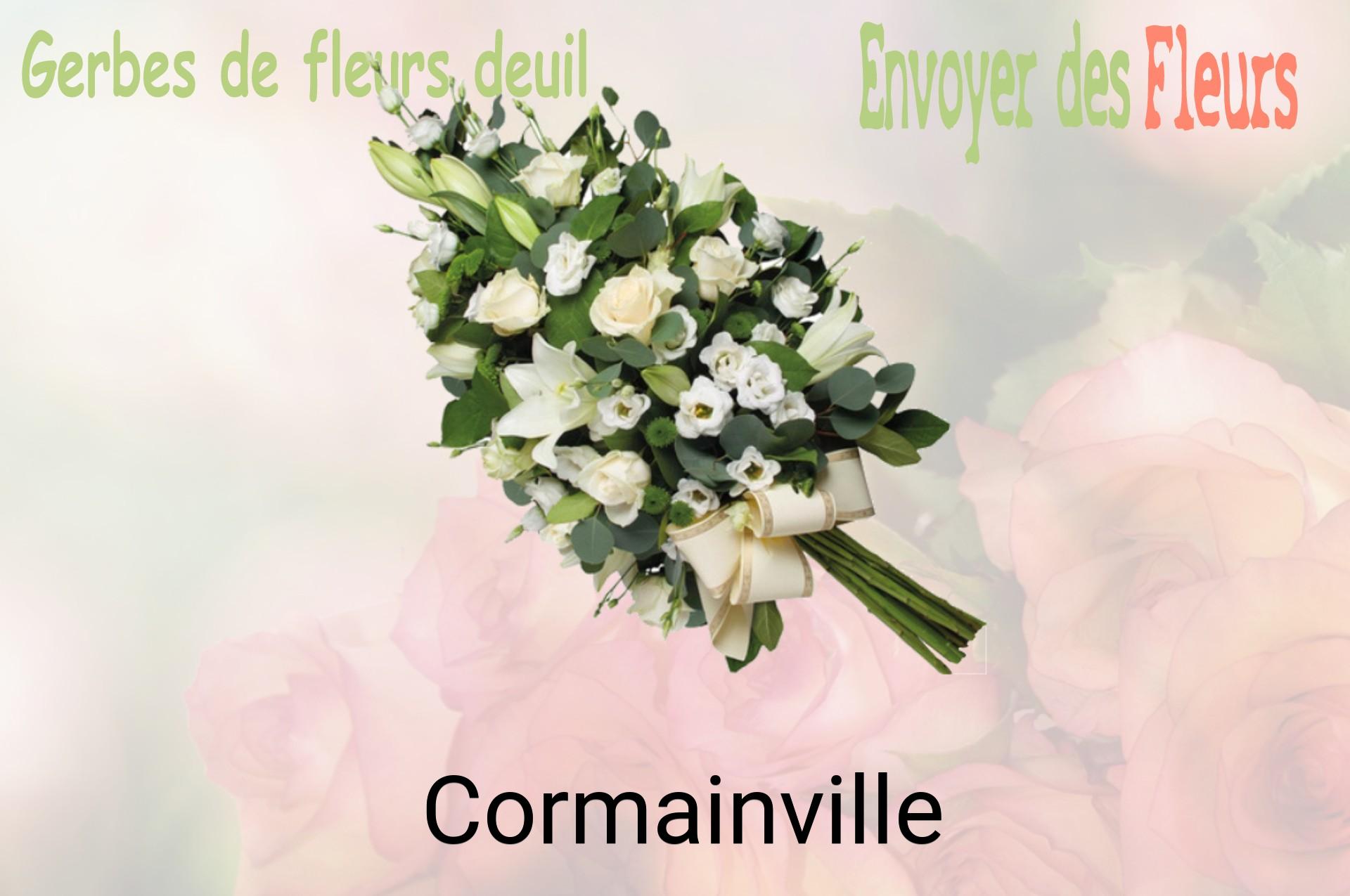 Gerbe de fleurs de deuil livrée à Cormainville